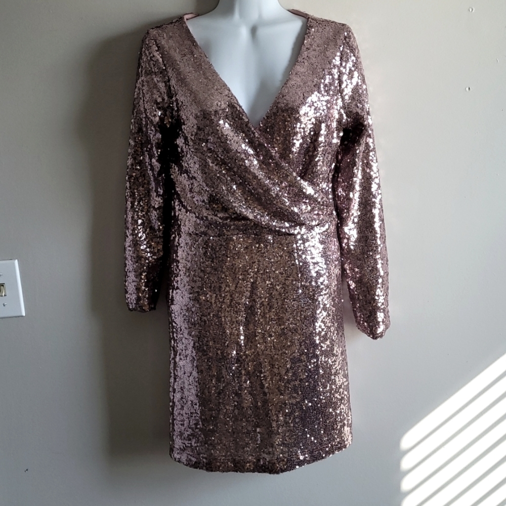 Sequins  pink midi dress sz M